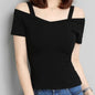 Korean Fashion Slim Off-Shoulder Short Sleeve T-Shirt
