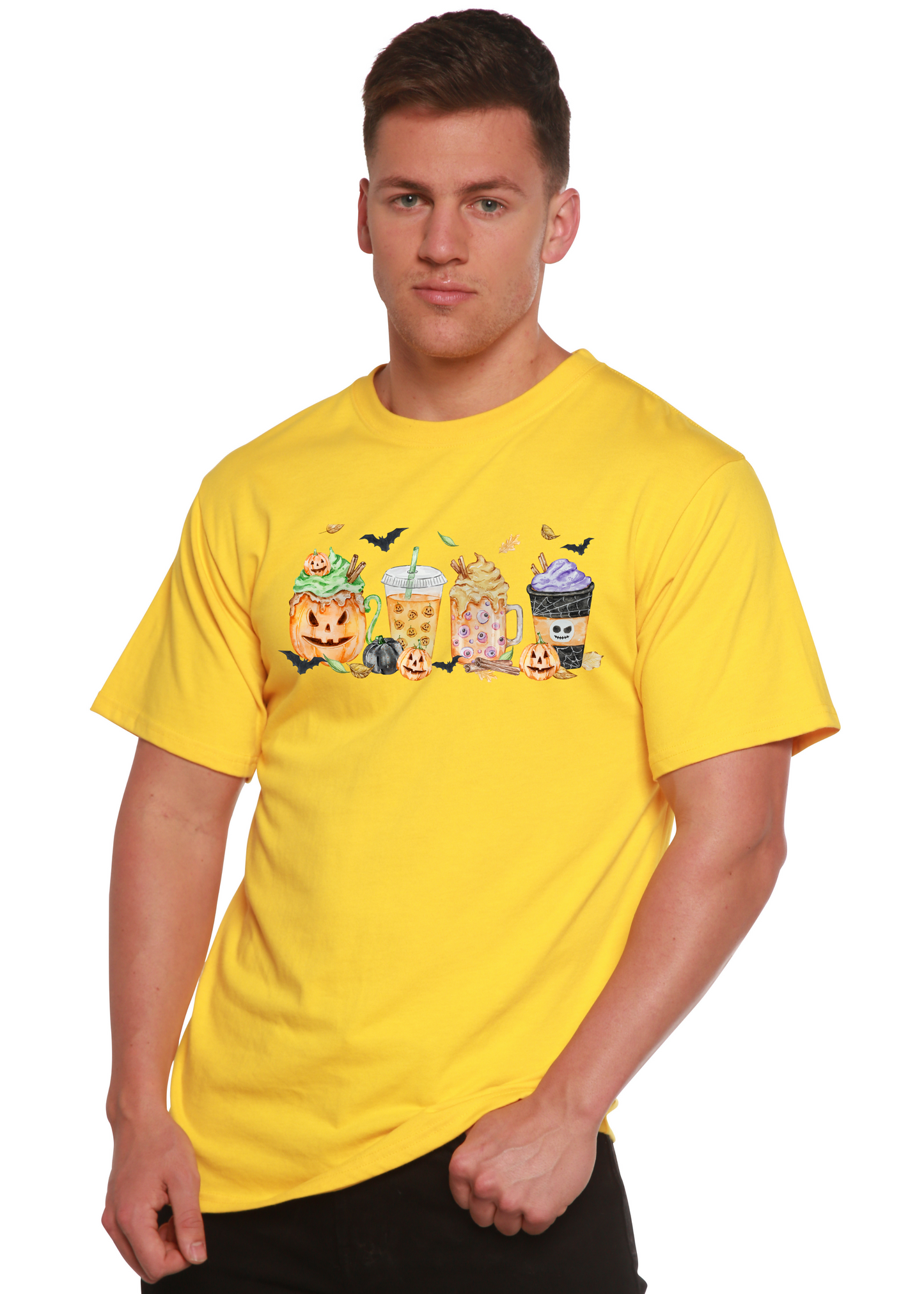 Happy Halloween Men's Bamboo Viscose/Organic Cotton Short Sleeve Graphic T-Shirt Spun Bamboo