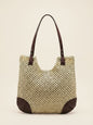 Woven Hollow-Out Shoulder Tote Bag