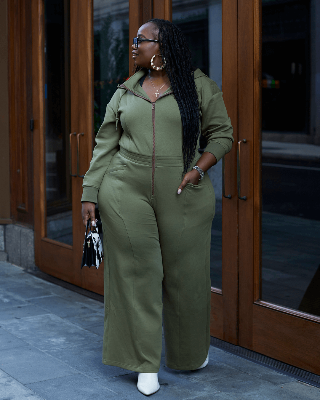 Green Satin Lined Jumpsuit KINApparel