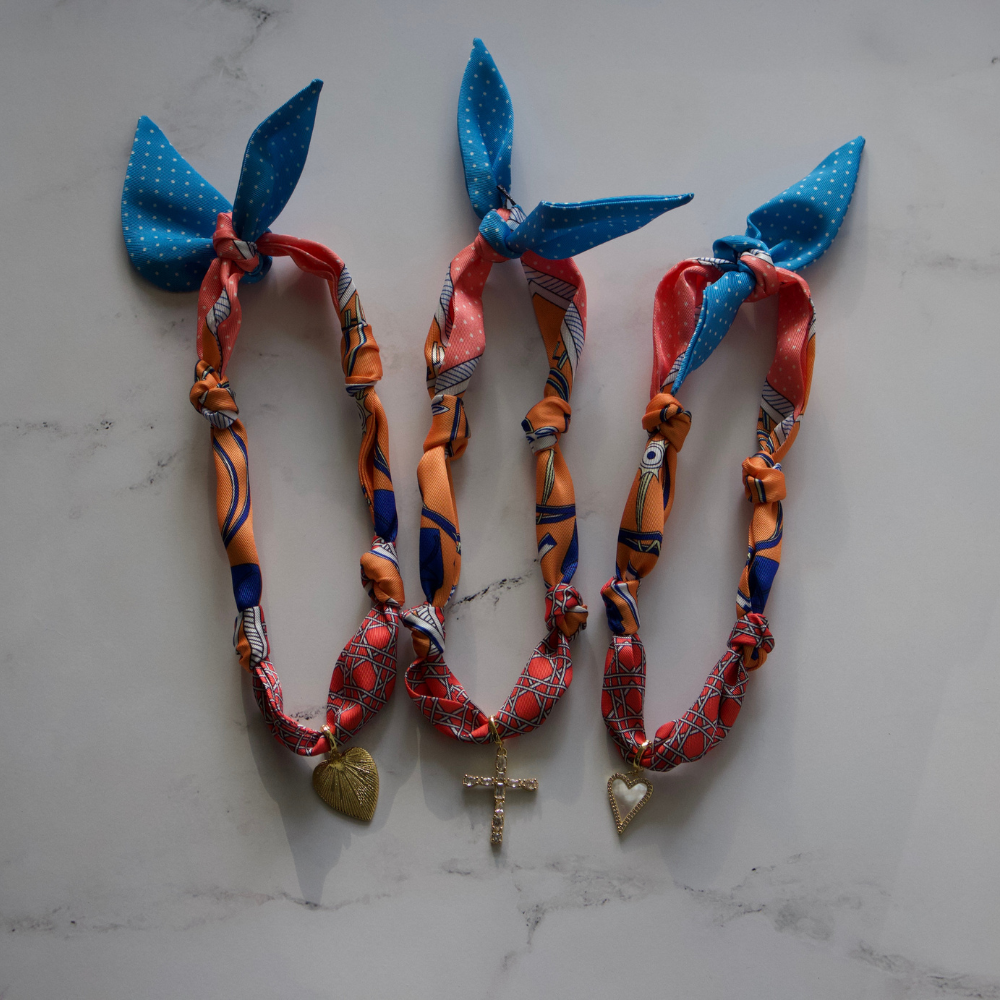 Scarf Necklace ~ Orange Deep South Originals