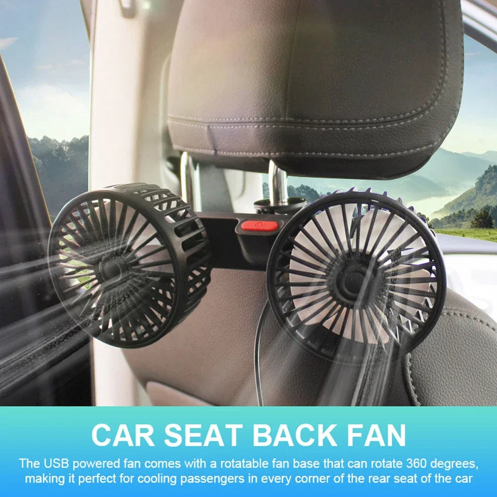 Dual-Head Fan for Car Seats ViralGalleria.com