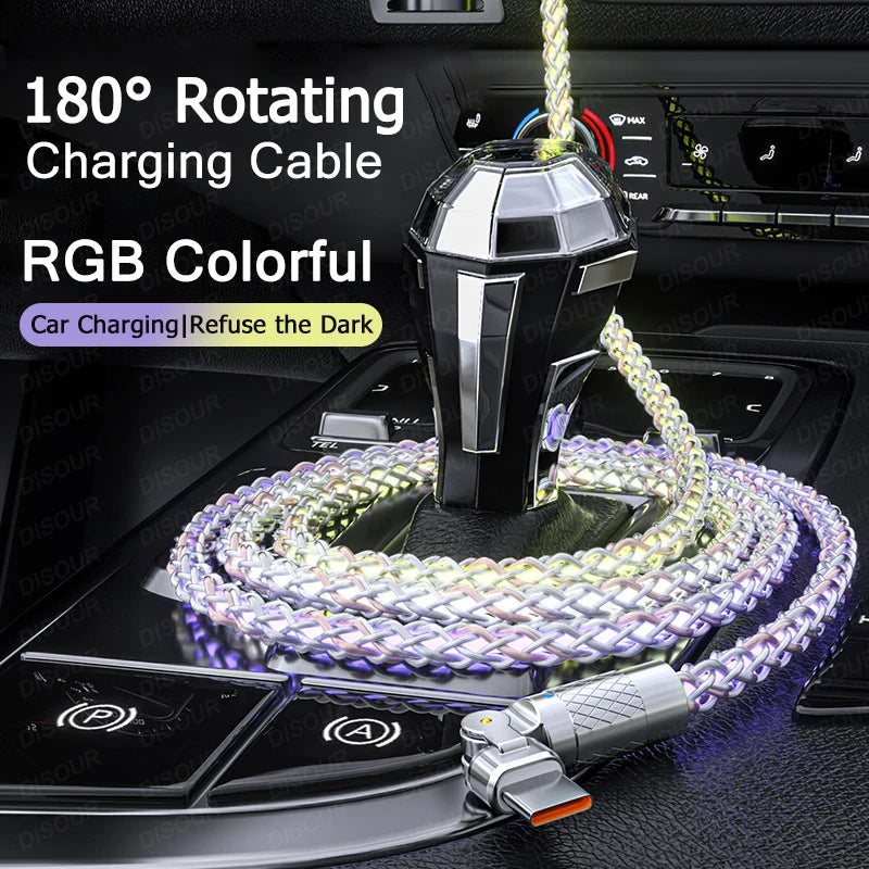 120W RGB Fast Charging Cable ViralGalleria.com
