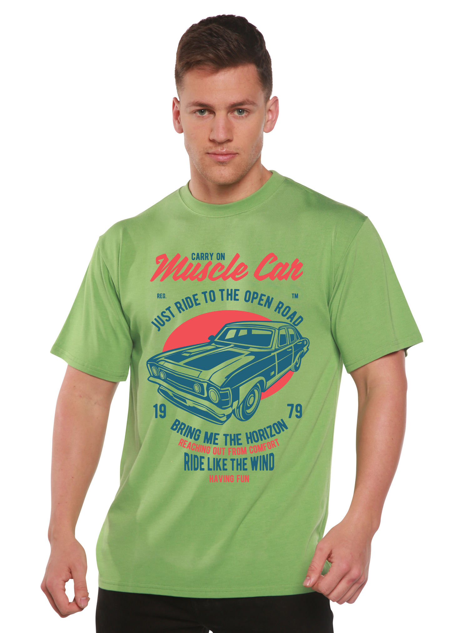 Muscle Car Spun Bamboo® Men's Bamboo Viscose/Organic Cotton Short Sleeve Graphic T-Shirt Spun Bamboo
