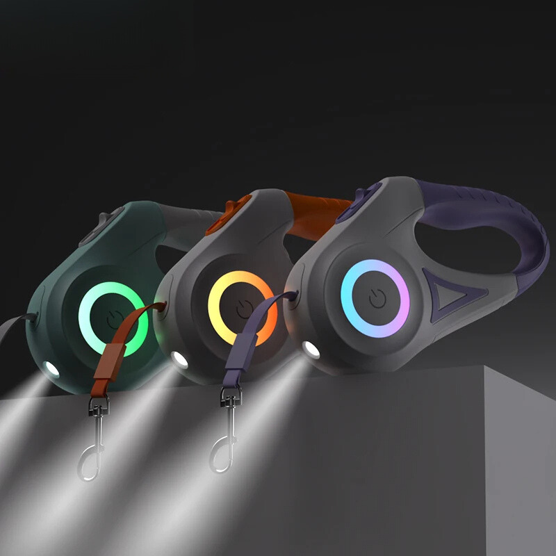 Automatic Retractable Luminous Dog Walking Rope ViralGalleria.com