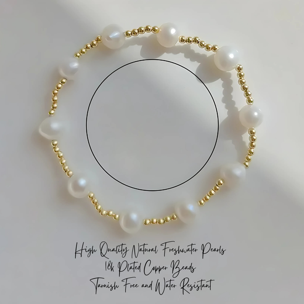 Harper Bracelet 14K Gold Plated Faux Freshwater Pearl Deep South Originals
