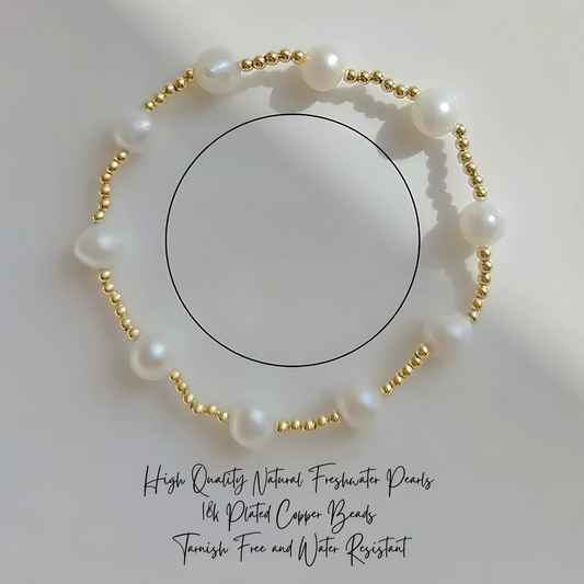 Harper Bracelet 14K Gold Plated Faux Freshwater Pearl Deep South Originals