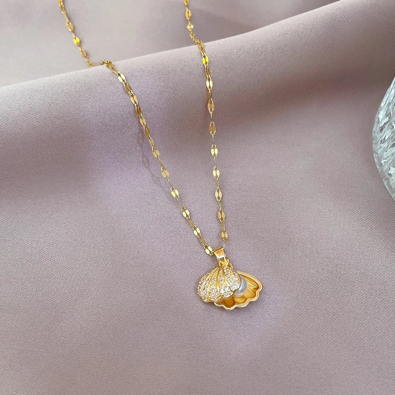 Korean Openable Shell Pearl Necklace ViralGalleria.com