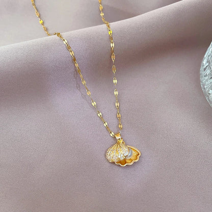 Korean Openable Shell Pearl Necklace ViralGalleria.com