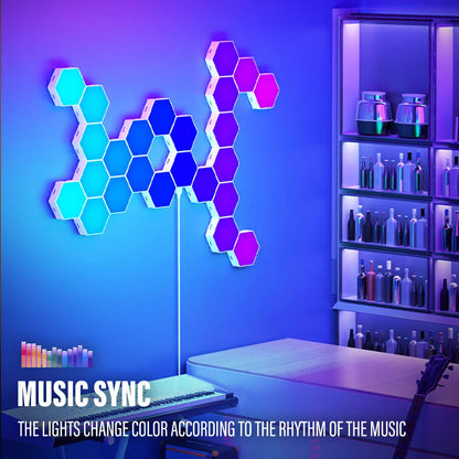 RGB Bluetooth LED Hexagon Light Indoor Wall Lights ViralGalleria.com