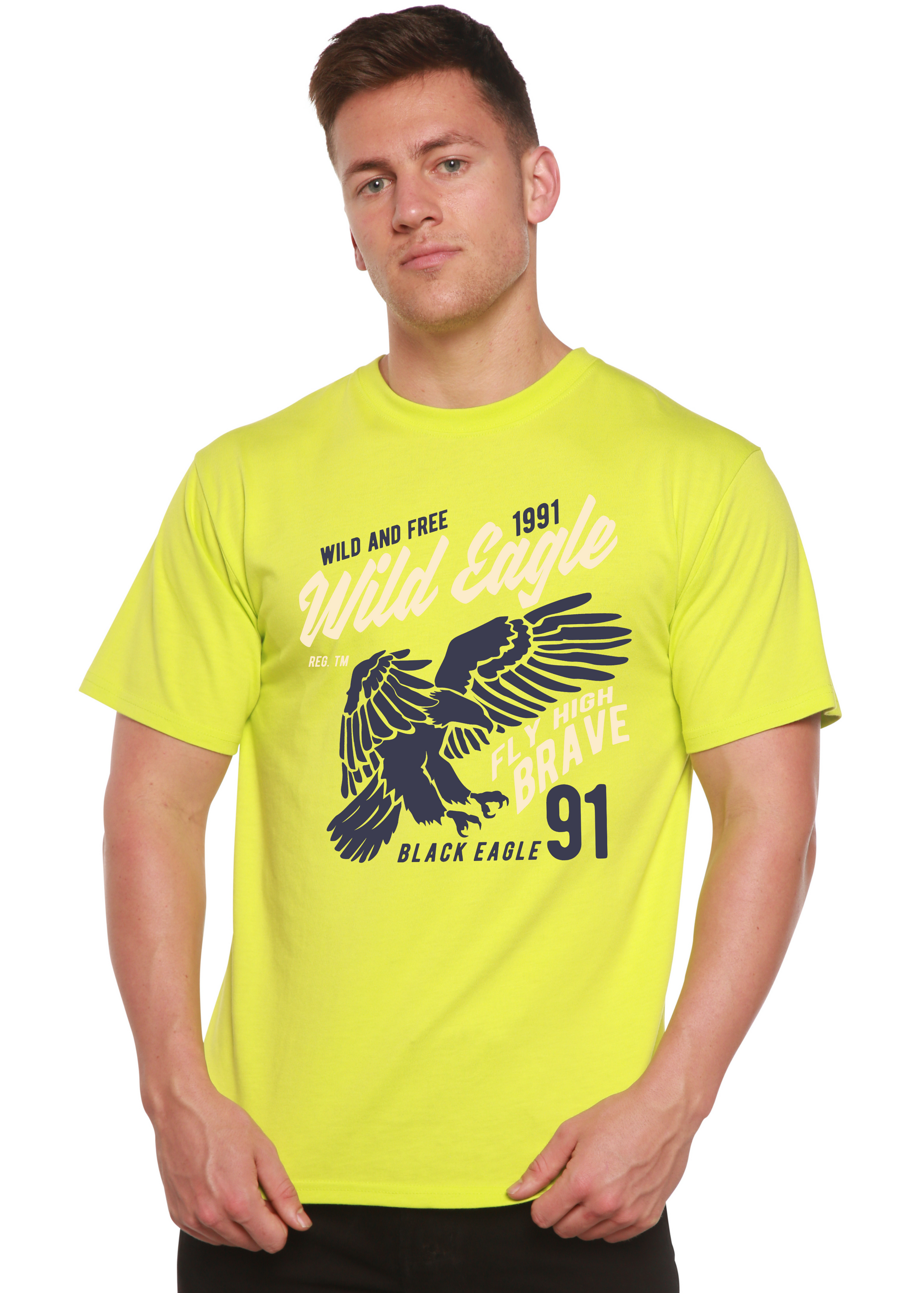 Wild Eagle Spun Bamboo® Men's Bamboo Viscose/Organic Cotton Short Sleeve Graphic T-Shirt Spun Bamboo