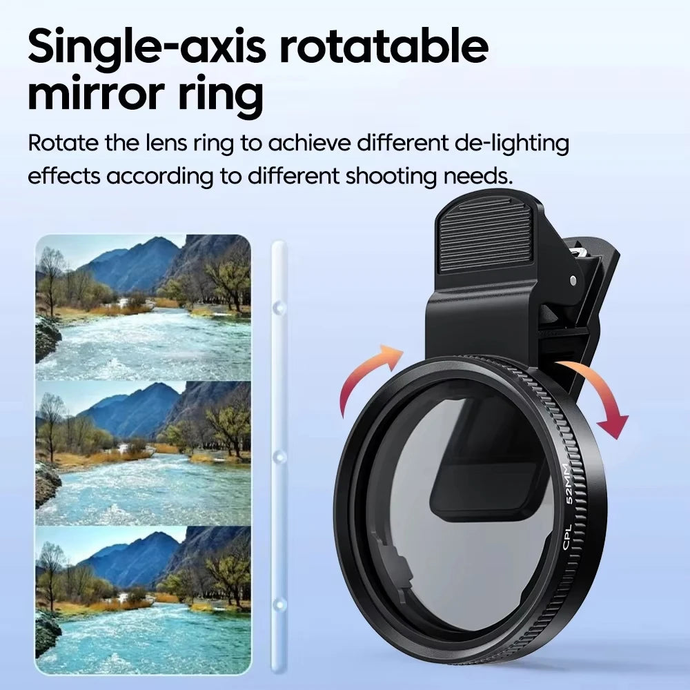 52mm Clip-On CPL Phone Lens Filter ViralGalleria.com