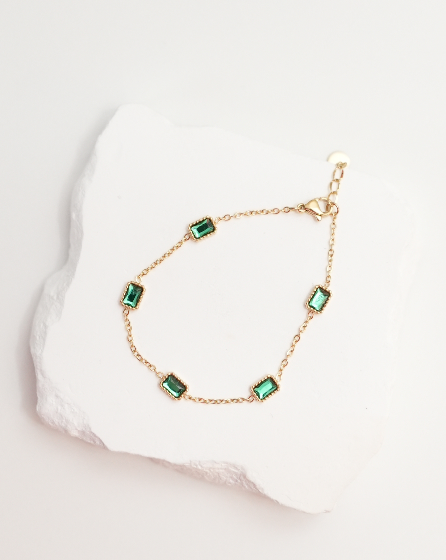 Green Cubic Zirconia Bracelet LUNAR VINES