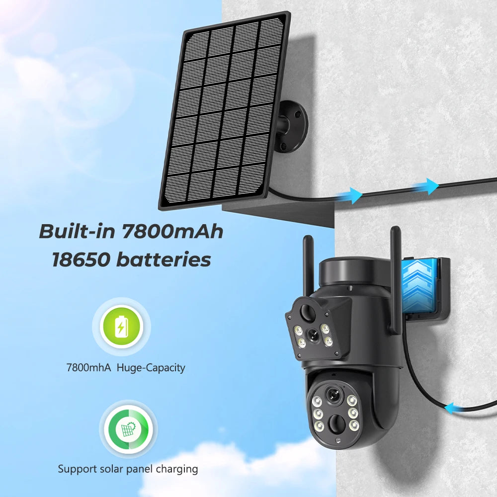 Dual Lens Solar Camera 4K WiFi Outdoor ViralGalleria.com