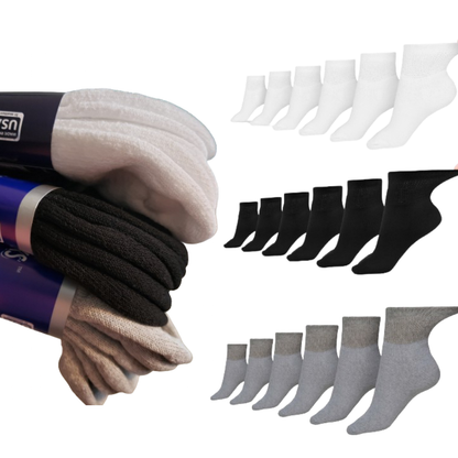 Women's Cotton Diabetic Ankle Socks (6 Pair) DSC
