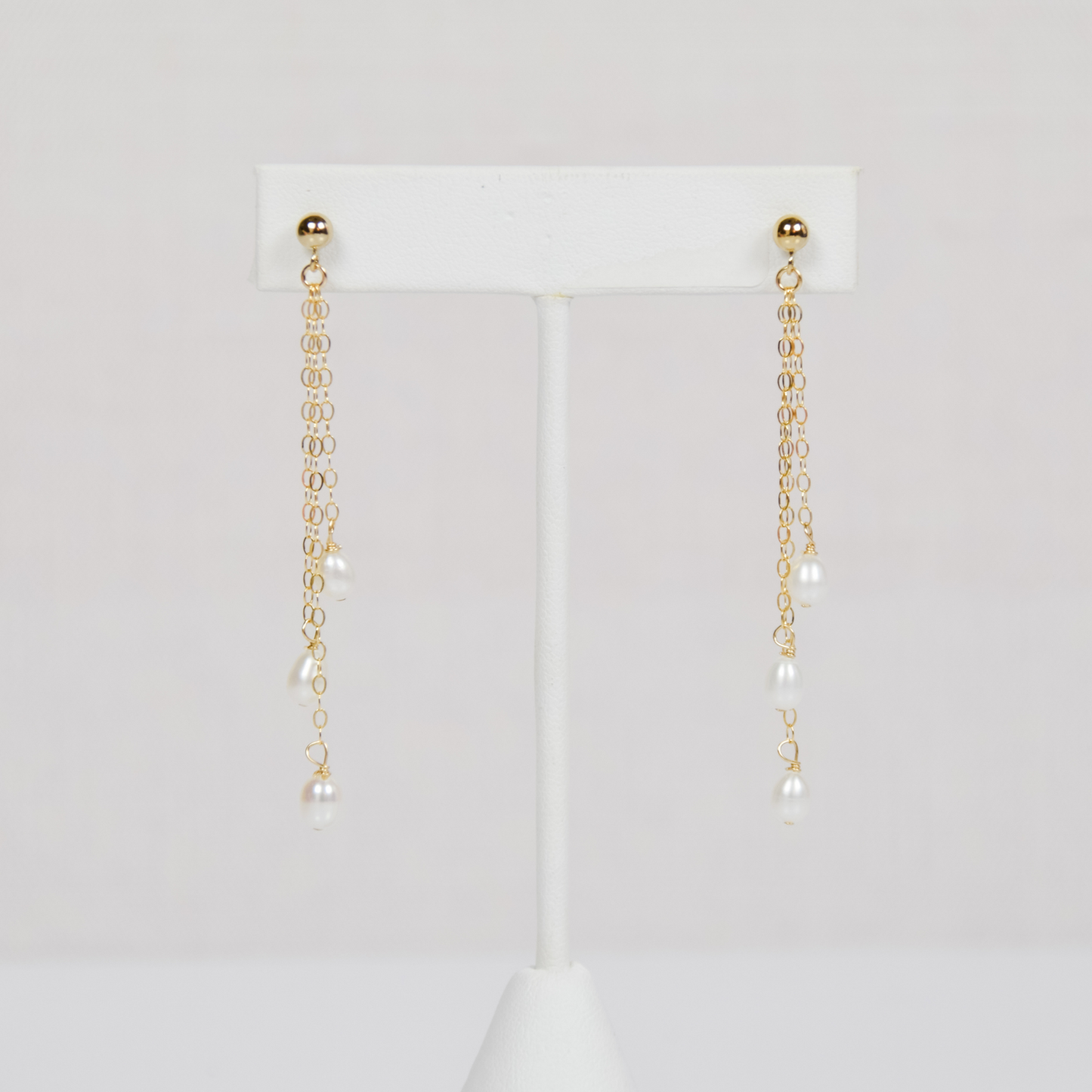 Pearl Chain Drop Earrings Emily Anne Designs LLC