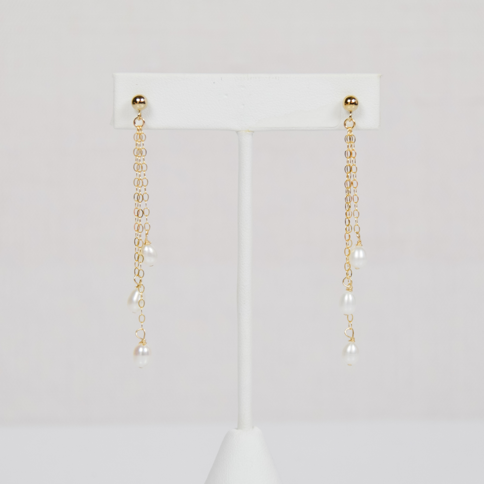 Pearl Chain Drop Earrings Emily Anne Designs LLC