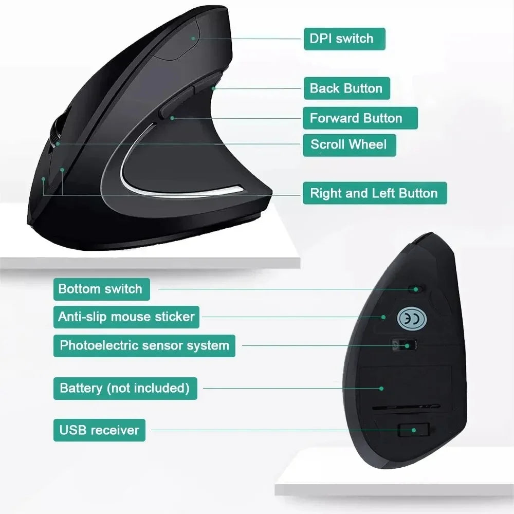 Vertical Ergonomic Wireless Mouse ViralGalleria.com