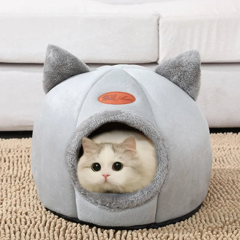 Little Winter Cat Bed Basket Cave ViralGalleria.com
