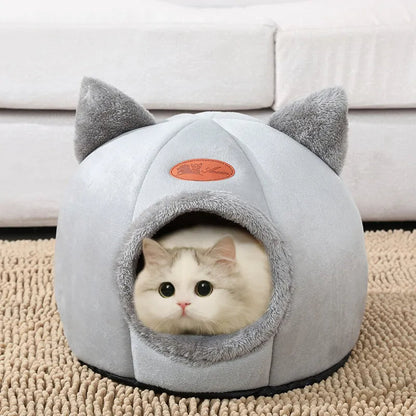 Little Winter Cat Bed Basket Cave ViralGalleria.com