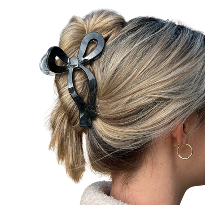 Black Bow Claw Clip Ivy + Cloth