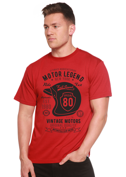 Motor Legend Helmet Men's Bamboo Viscose/Organic Cotton Short Sleeve Graphic T-Shirt Spun Bamboo