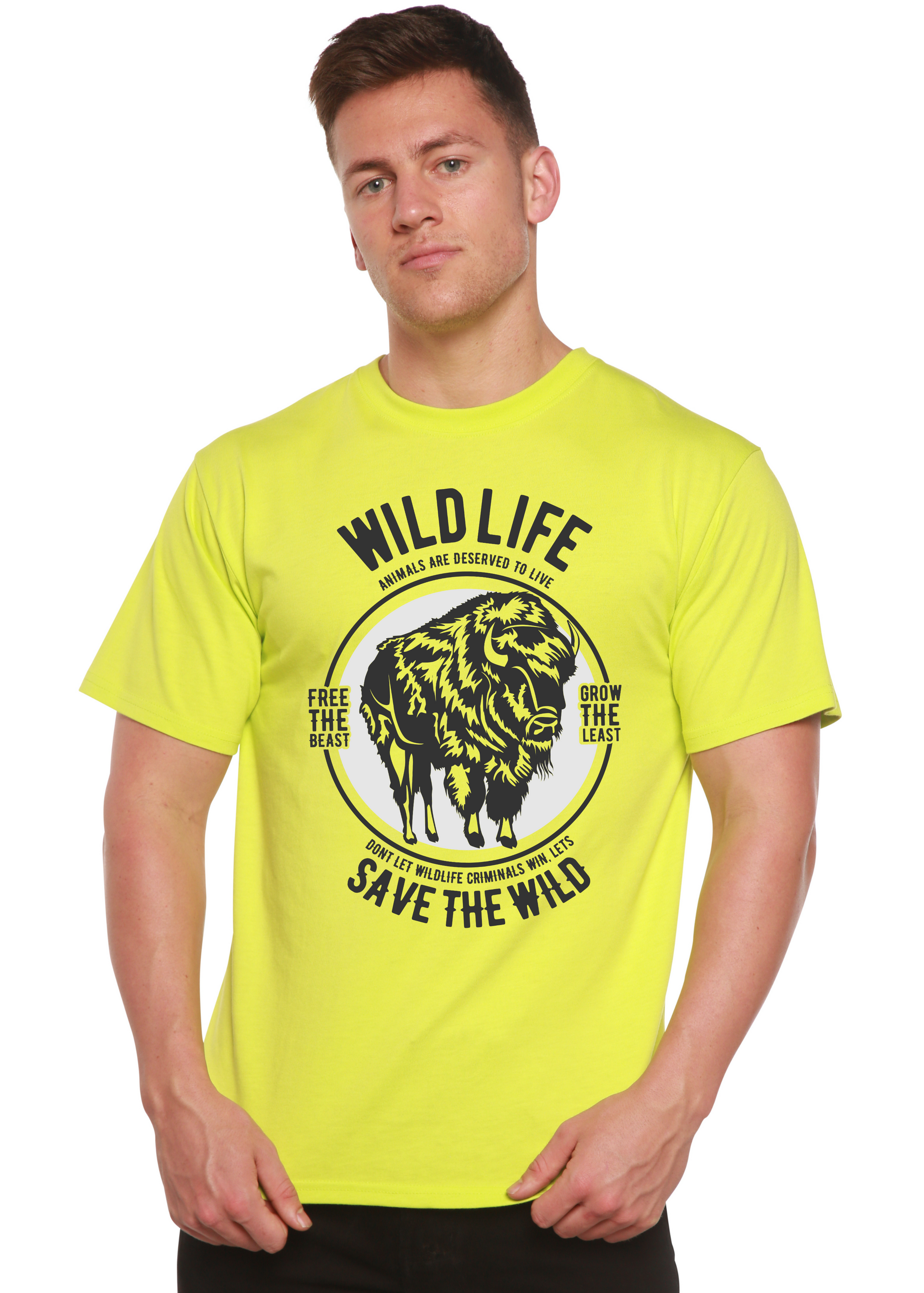 Wild Life Spun Bamboo® Men's Bamboo Viscose/Organic Cotton Short Sleeve Graphic T-Shirt Spun Bamboo