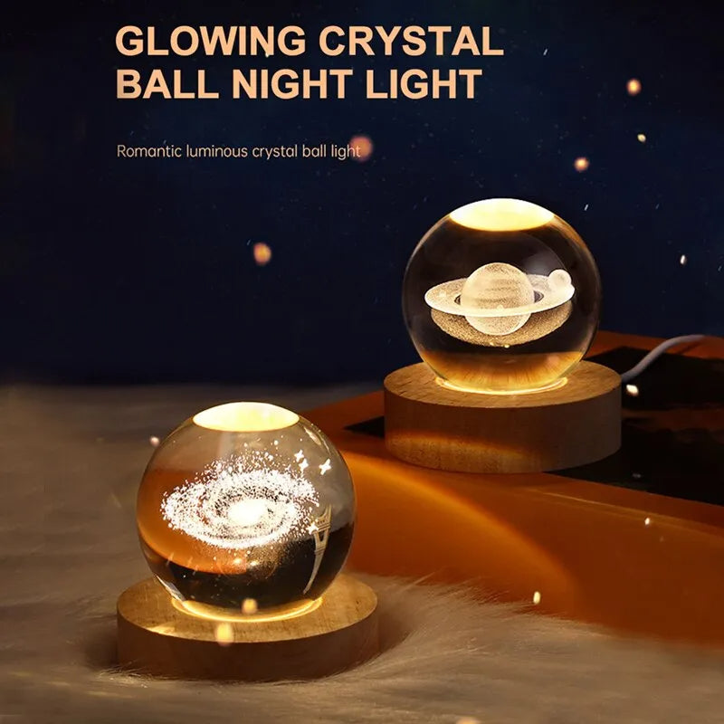 LED Night Light Milky Way Galaxy Solar System Crystal Ball ViralGalleria.com