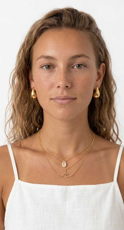 Gold Chunky Teardrop Earrings | Minimalist Waterdrop Statement | TinyLoverClothing Tinyloverclothing