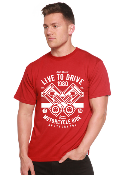 Live To Ride 1980 Men's Bamboo Viscose/Organic Cotton Short Sleeve Graphic T-Shirt Spun Bamboo