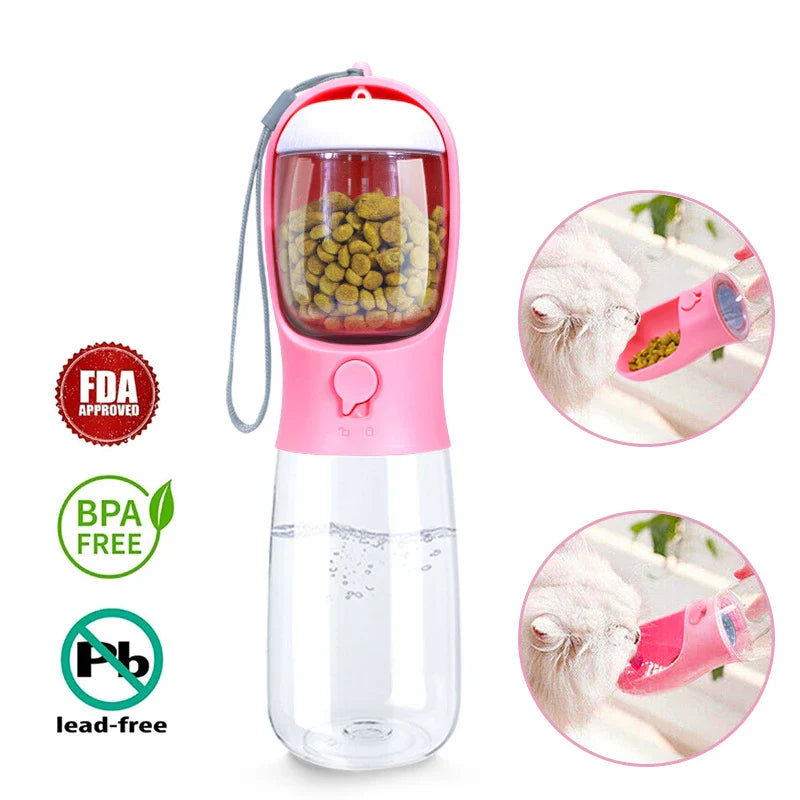 Portable Water Bottle For Dogs with Food Container ViralGalleria.com
