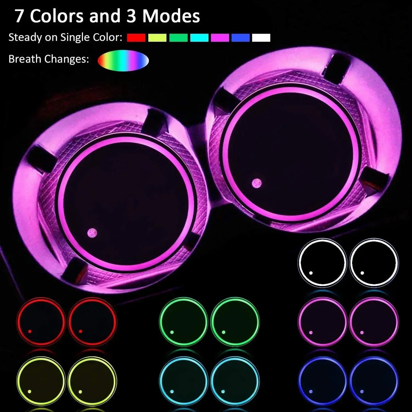 LED Car Cup Holder Light ViralGalleria.com