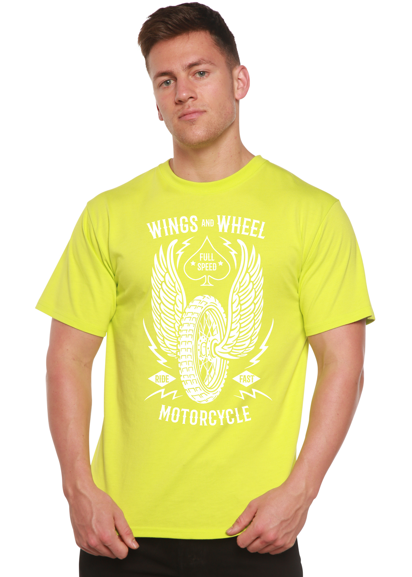 Wings And Wheel Spun Bamboo® Men's Bamboo Viscose/Organic Cotton Short Sleeve Graphic T-Shirt Spun Bamboo