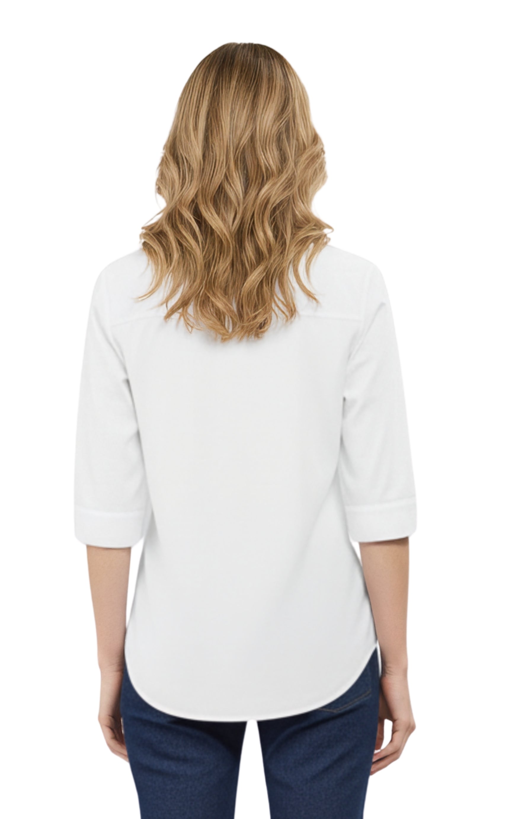Womens Regular Fit 3/4 Sleeve Button Down Collared Camp Shirt TURTLE BAY APPAREL