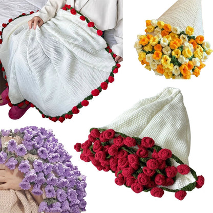 Crochet Rose Bouquet Blanket ViralGalleria.com