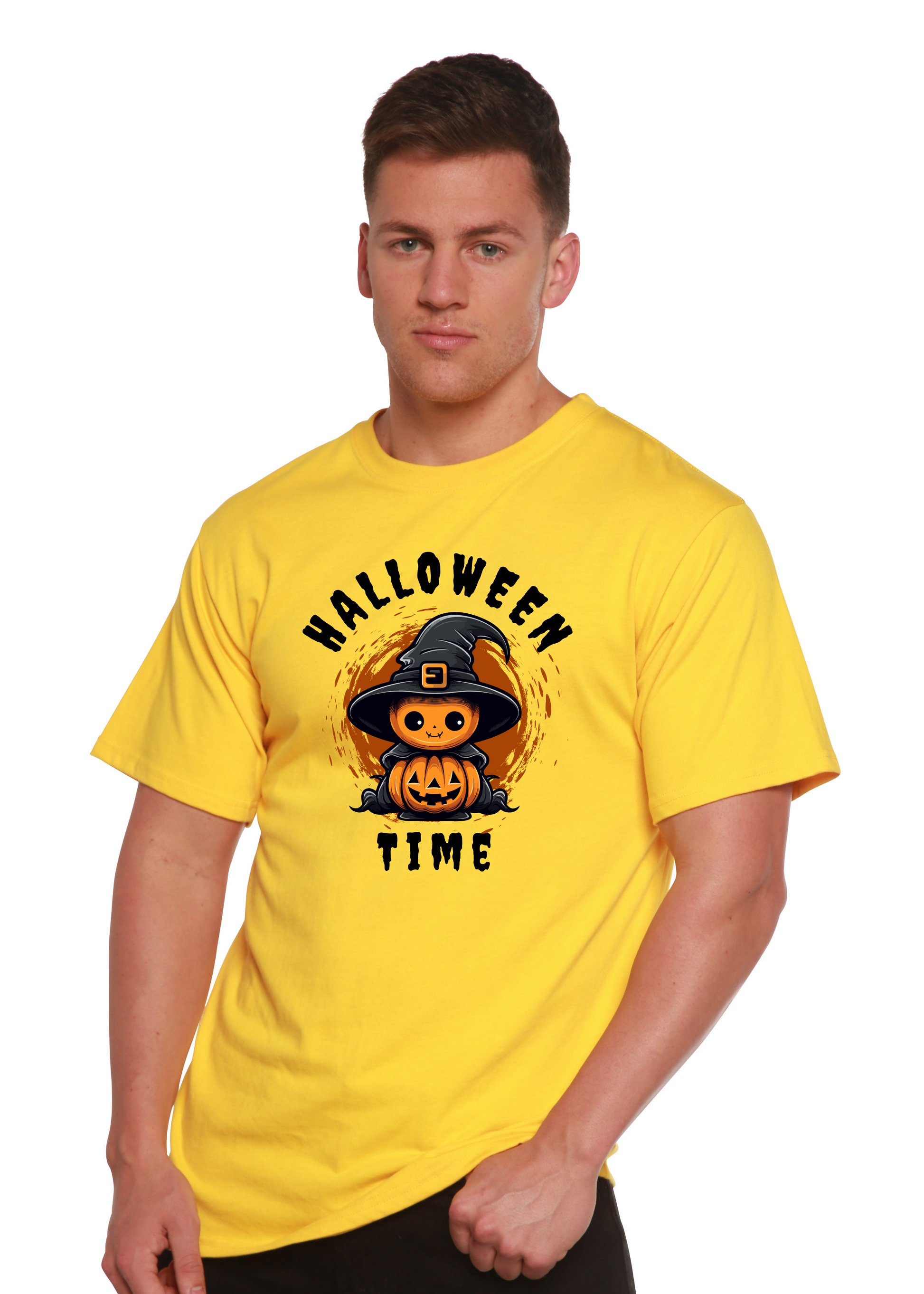 Halloween Time Unisex Bamboo Viscose/Organic Cotton Short Sleeve Graphic T-Shirt Spun Bamboo
