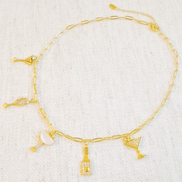Cheers To Happiness Multi Charm Necklace Shop Style & More | Fresh Looks, Everyday Deals & Free Shipping