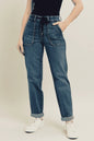Judy Blue Full Size HW Vintage Wash Jeans w/ Drawstring Plus Size West2East Surf