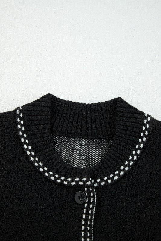 Contrast Trim Button-Up Sweater Cardigan Shop Style & More | Fresh Looks, Everyday Deals & Free Shipping