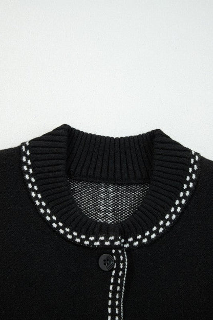 Contrast Trim Button-Up Sweater Cardigan Shop Style & More | Fresh Looks, Everyday Deals & Free Shipping