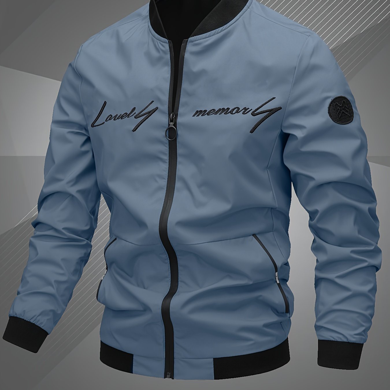 Men'S Letter Embroidered Casual Bomber Jacket, Mens Winter Jackets And Coats, Fridays Items, Mens Gifts Ideas, Gifts for Men, Thermal Wear for Men, Christmas Gifts, Suitable for Everyday Life, Home, Outdoor, Work, And Leisure NovaCart