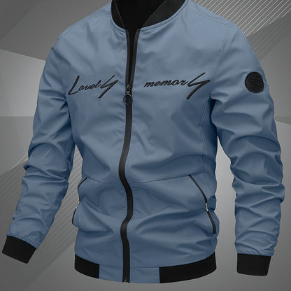 Men'S Letter Embroidered Casual Bomber Jacket, Mens Winter Jackets And Coats, Fridays Items, Mens Gifts Ideas, Gifts for Men, Thermal Wear for Men, Christmas Gifts, Suitable for Everyday Life, Home, Outdoor, Work, And Leisure NovaCart