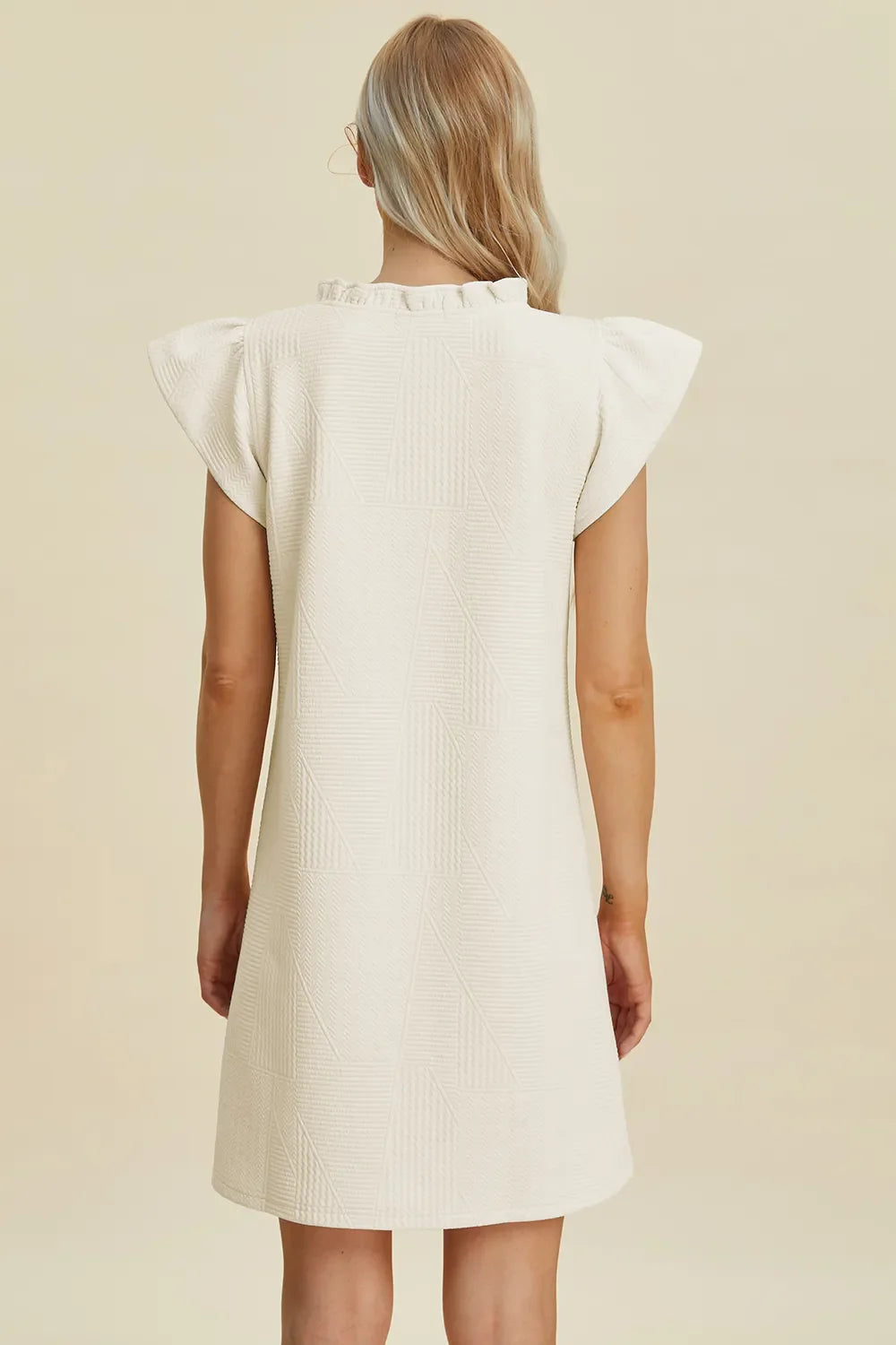 Double Take Full Size Ruffled V-Neck Cap Sleeve Dress West2East Surf
