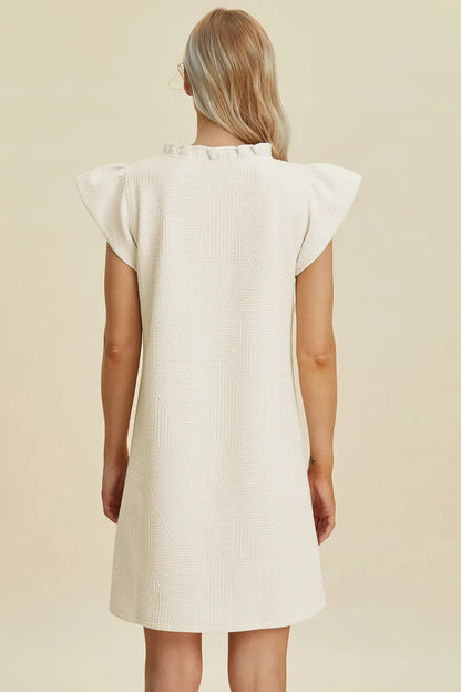Double Take Full Size Ruffled V-Neck Cap Sleeve Dress West2East Surf