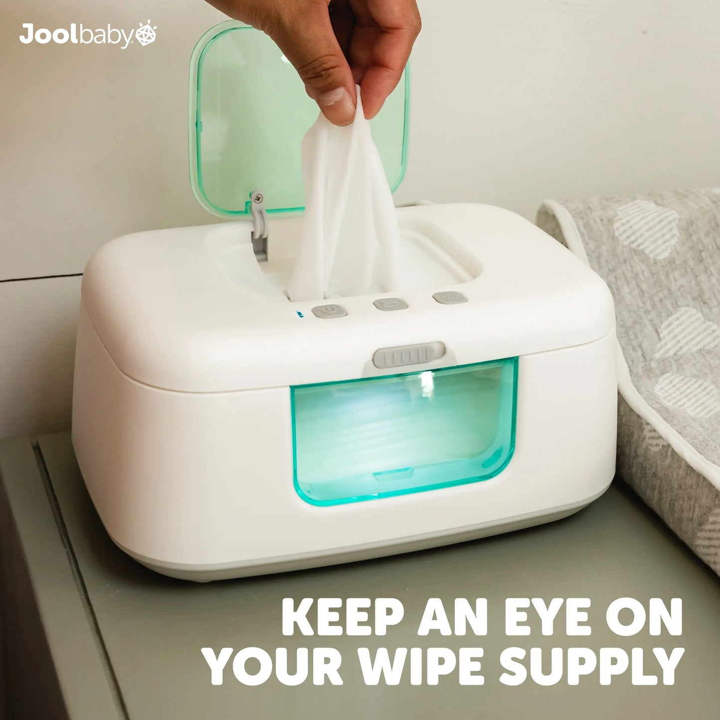 Baby Wipe Warmer & Dispenser with LED Changing Light & On/Off Switch by