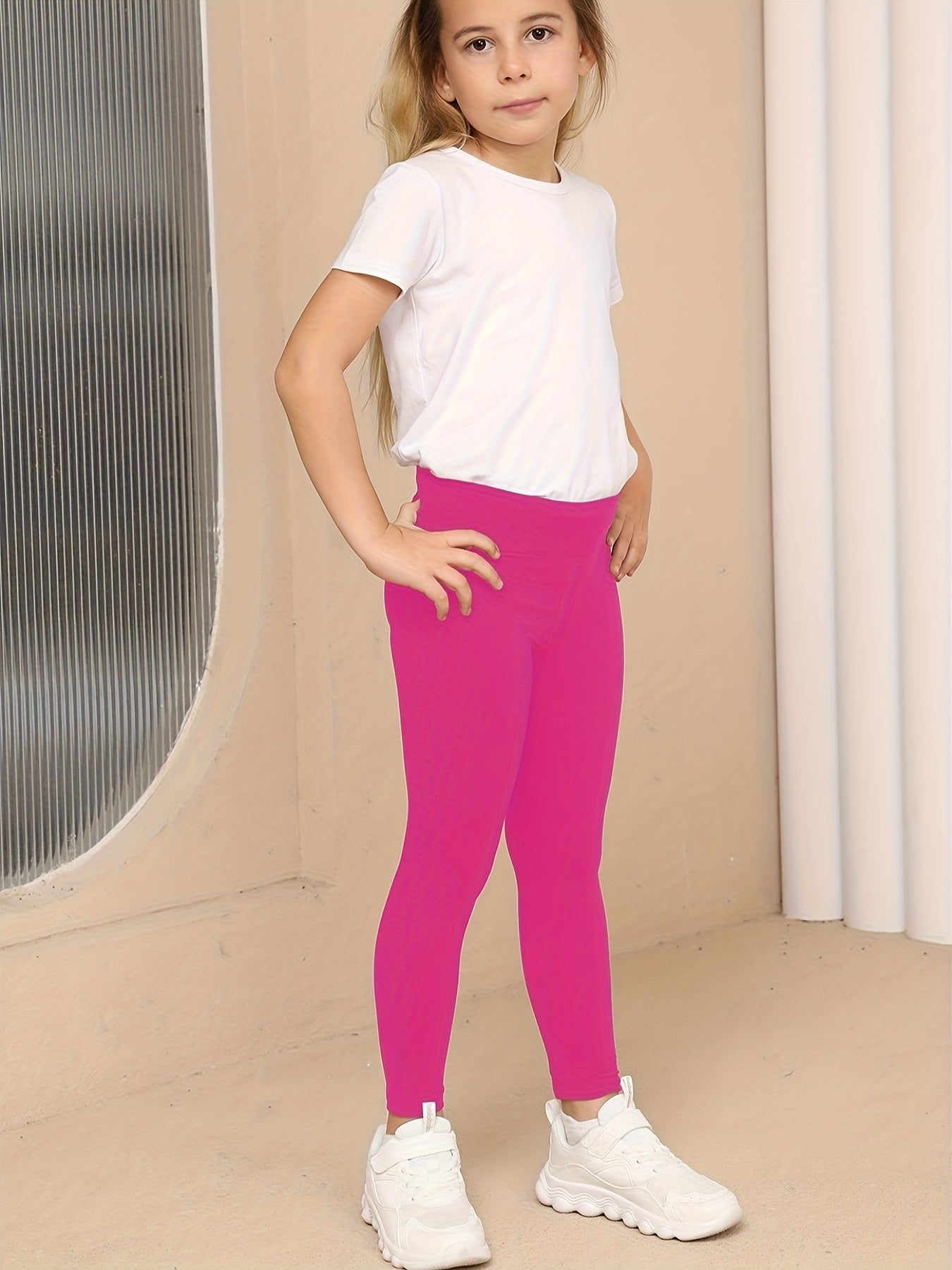 Girls' Super Soft High-Stretch Leggings - Solid Black Tight Pants with Elastic Waistband, All-Season Stretchy Leggings for Girls, Everyday & Formal Outfits - SOFTMILK NovaCart