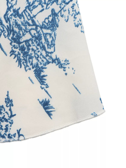 Floral Print Tie Front Ruffle Hem Cami New Era Fashion LLc
