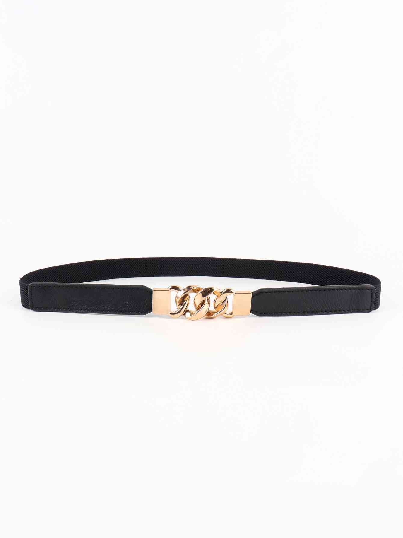 ElegantStyle Zinc Alloy Buckle Elastic PU Belt – Versatile and Stylish Accessory See size chart under “more details” The Fashion Celestial