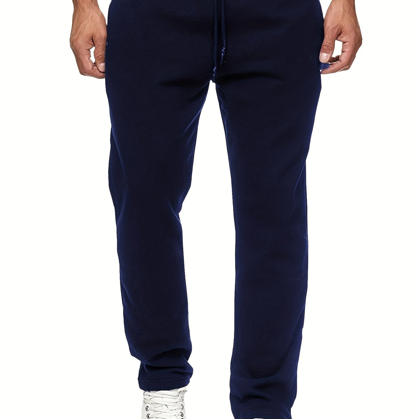 Men'S Fashion Casual Solid Color Fleece-Lined Joggers NovaCart