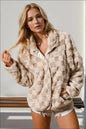 Double Take Checkered Long Sleeve Fuzzy Jacket – Soft and Cozy Comfort See size chart under “more details” The Fashion Celestial